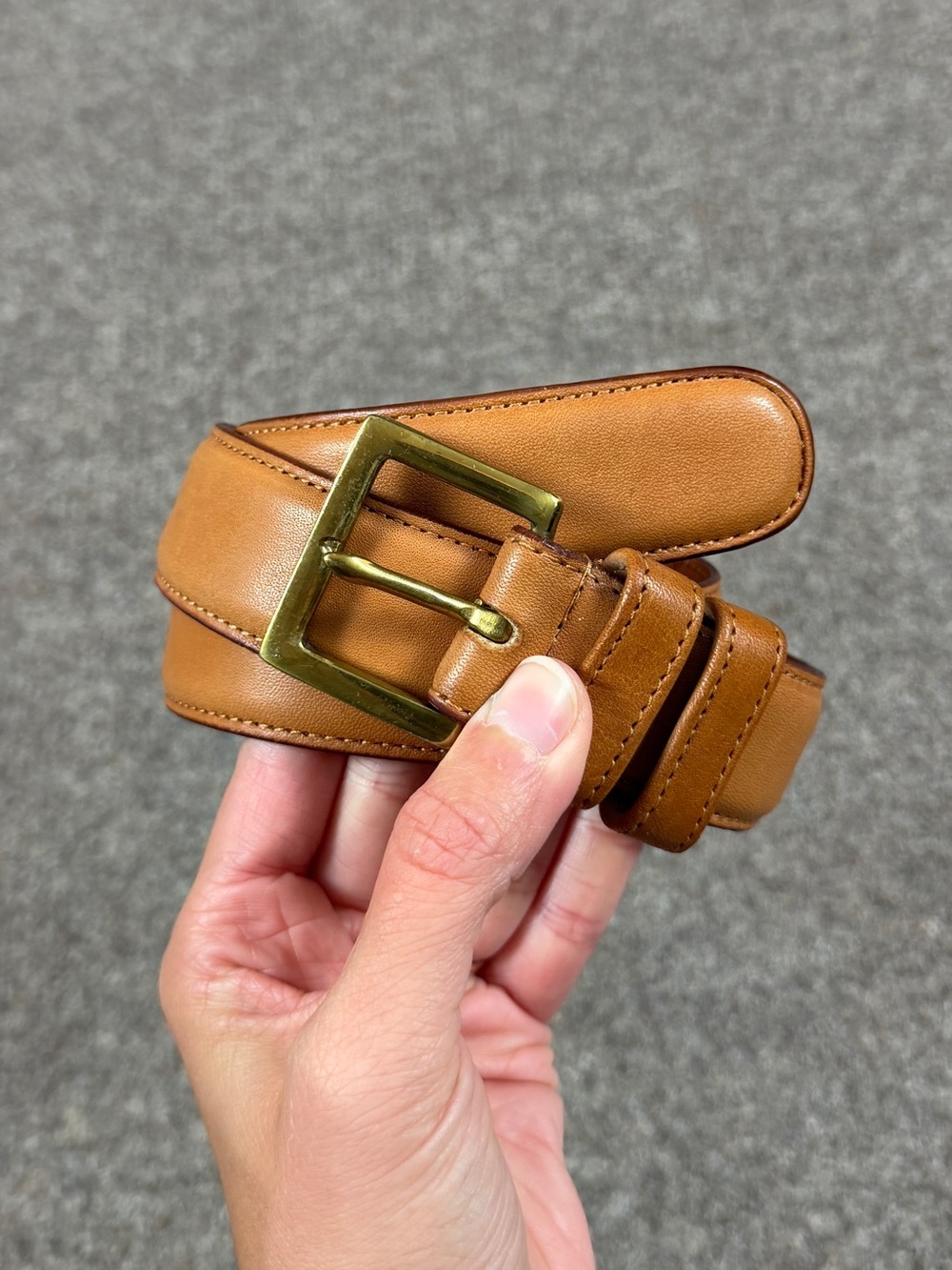 Vintage Coach 7611 British Tan Belt Size 34” 85cm Gold Square Buckle Made in NYC